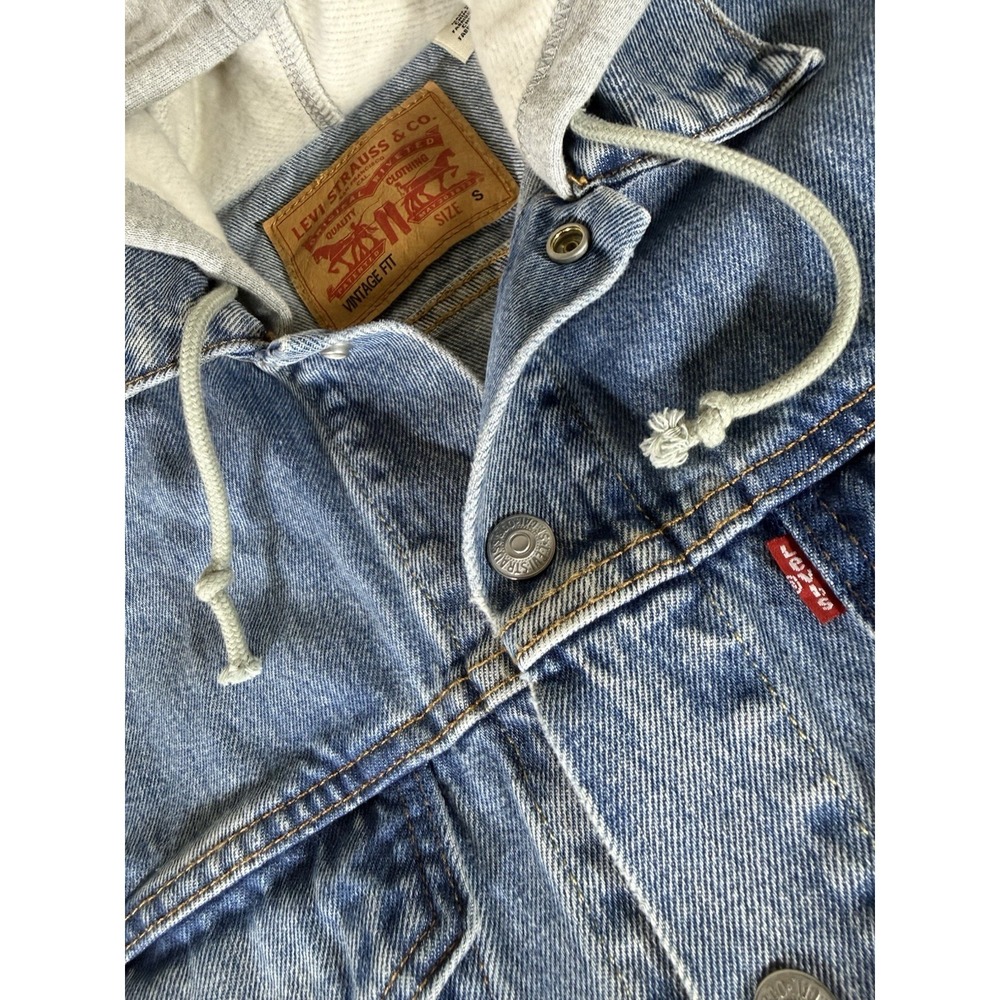 Levis Trucker Jacket Adult Small Snap Vintage Fit Button Up Hooded Mens - Picture 6 of 14
